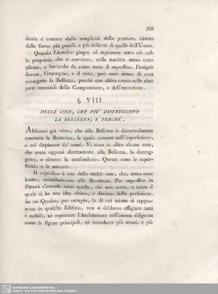 §. VIII. Delle Cose, Che Piu`Distruggono La Bellezza; E Perche`.