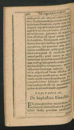 Tractatus IV. De Sophisticis Elenchis.