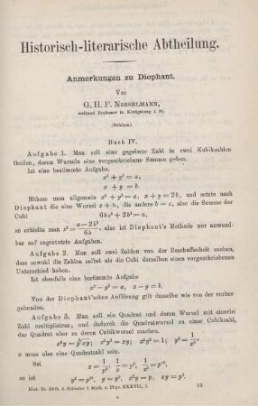 Anmerkungen zu Diophant.