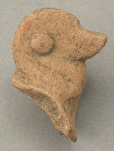 Animal head made of clay