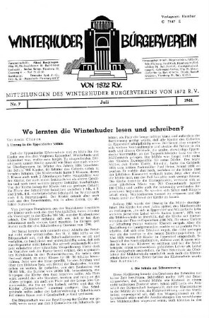Wo lernten die Winterhuder lesen und schreiben?