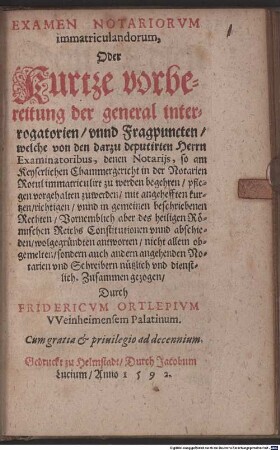 Examen Notariorum immatriculandorum