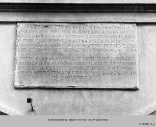 Inschrift der "Signori Otto di Guardia e Balia della città di Firenze"