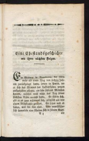 Eine Ehestandsgeschichte mit ihren nächsten Folgen