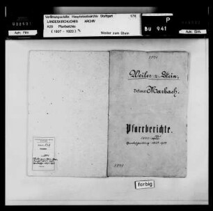 Weiler/Stein: Pfarrberichte und Pfarrbeschreibungen