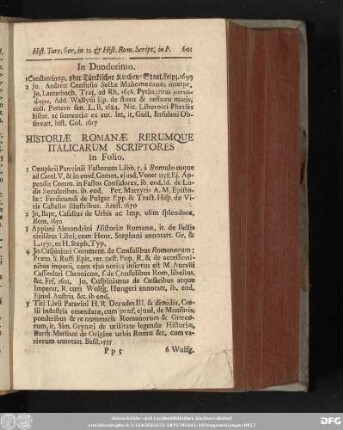 [XXXIII.] Historiae Romanae Rerumque Italicarum Scriptores