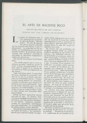 El arte de hacerse rico. [Continuación] : Prefacio del libro de Mr. Hardwicke. Traducido para "Cuba y América" por una señorita.