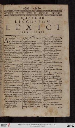 Quatuor linguarum lexici pars tertia