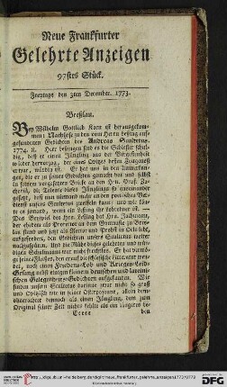 [97. -103. Stueck] (December 1773)