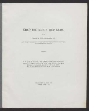 Über die Musik der Kubu