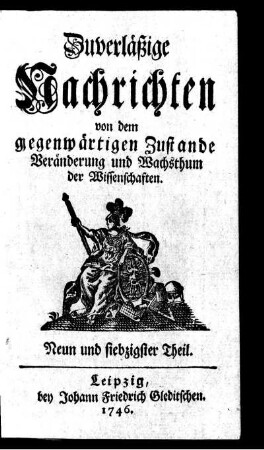 Neun und siebzigster Theil.