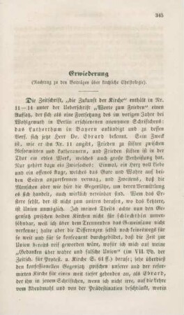 345-356 Erwiederung : Nachtrag zu den Beiträgen über kirchliche Christologie