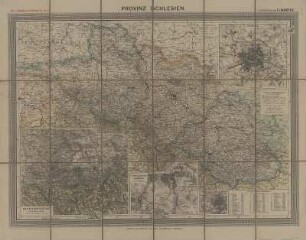 Karte von Schlesien, 1:150 000, Lithographie, nach 1889