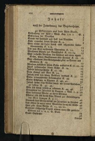 Inhalt nach der Zeitordnung der Begebenheiten