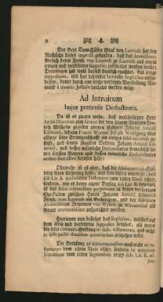 Ad Introitum hujus praetensae Deductionis