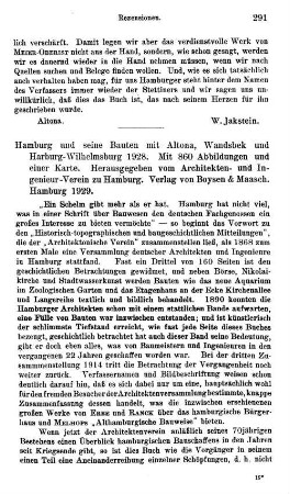 Hamburg und seine Bauten mit Altona, Wandsbek und Harburg-Wilhelmsburg 1928, hrsg. vom Architekten- und Ingenieur-Verein zu Hamburg : Hamburg, Boysen & Maasch, 1929