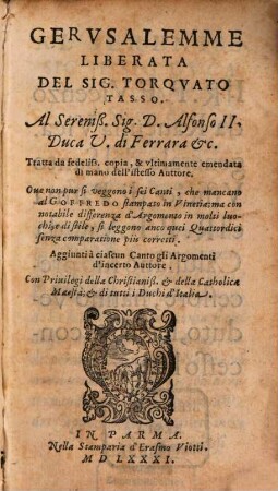 Il Goffredo, ovvero Gierusalemme liberata