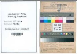 Entnazifizierung Elisabeth Seidenstuecker , geb. 11.05.1893 (Lehrerin)