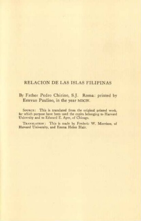 Relacion de las Islas Filipinas