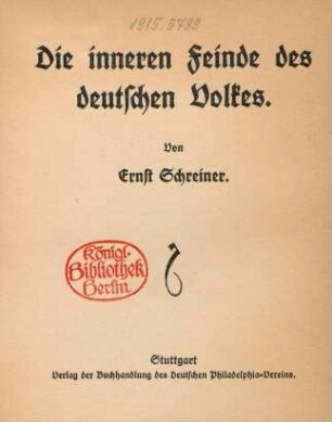 Die inneren Feinde des deutschen Volkes