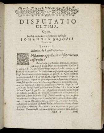 Disputatio Ultima