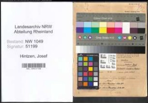 Entnazifizierung Josef Hintzen , geb. 22.01.1885 (Inspektor)