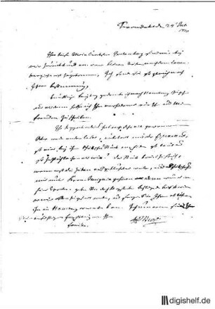 1: Brief von Helfrich Peter Sturz an Heinrich Wilhelm von Gerstenberg