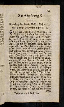 285-295, Am Charfreytag