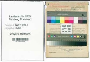 Entnazifizierung Hermann Drevers , geb. 26.05.1904 (Vorarbeiter)