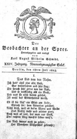 29. Stueck, 18. Juli 1825