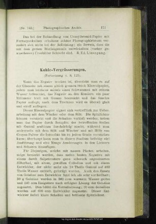 Kohle-Vergrösserungen