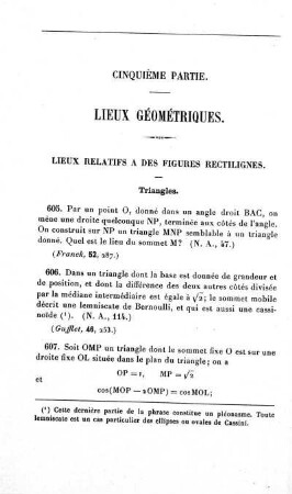 Cinquième Partie. Lieux Géométriques.