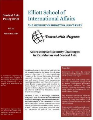 Addressing soft security challenges in Kazakhstan and Central Asia
