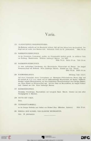 Varia (Nr. 253-267)