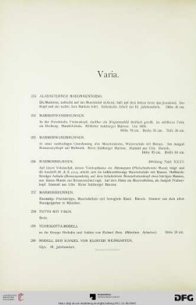 Varia (Nr. 253-267)