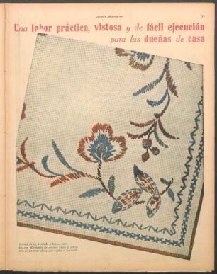 Una labor práctica, vistosa y de fácil ejecución para las dueñas de casa [Dibujo]