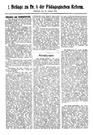 Hilfsschule und Strafrechtspflege 1. Beilage zu Nr. 4 der Pädagogischen Reform