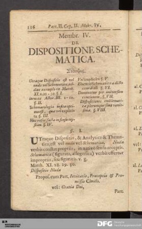Membr. IV. De Dispositione Schematica