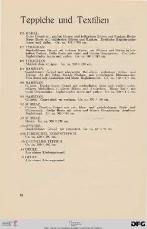 Teppiche und Textilien (Nr. 176-185)