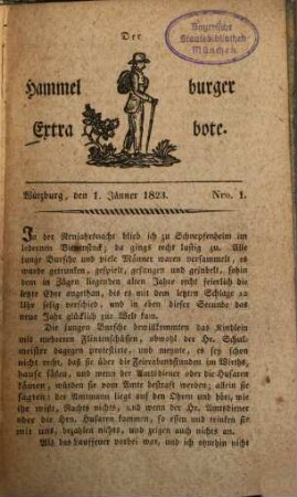 Der Hammelburger Extrabote : ein fränkisches Tageblatt für Stadt- und Landbewohner, 1823, Nr. 1 - 35