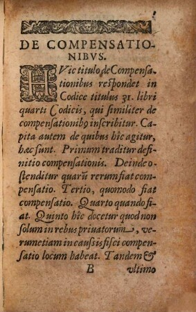 Commentaria in insignem & utilissimun Titulum de compensationibus
