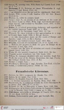 Französische Literatur (Nr. 4361 - 4400)