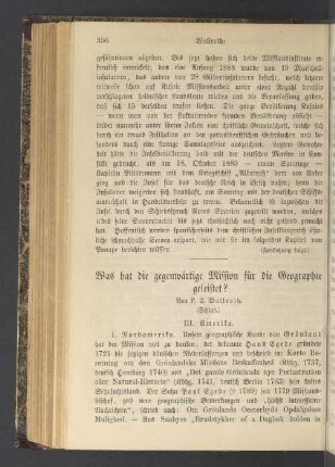 Was hat die gegenwärtige Mission für die Geographie geleistet