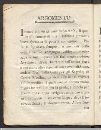 Argomento. / Sujet.