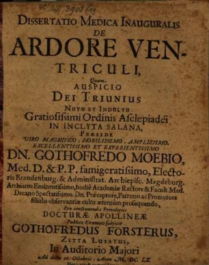 Diss. med. inaug. de ardore ventriculi