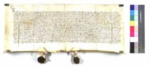 Bestandsbrief über den herrenalbischen großen Hof zu Ötigheim für Hans Dürr auf 20 Jahre.