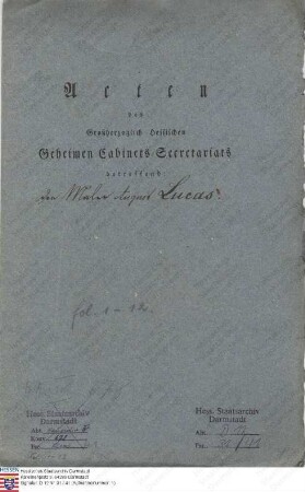 Lucas, August, Maler in Darmstadt