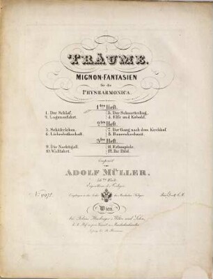 Träume : Mignon-Fantasien für die Physharmonika ; 56tes Werk, 1