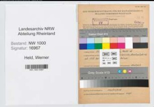 Entnazifizierung Werner Held, geb. 25.05.1909 (Glasermeister)