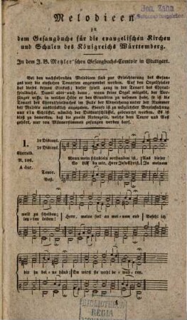 Melodieen zu dem Gesangbuche für die evangelischen Kirchen und Schulen des Königreichs Württemberg